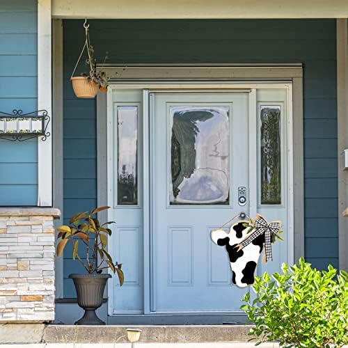 Крава глава добредојден знак за влезна врата, Дремси Недовршена дрвена крава глава исечена крава врата, закачалка празно дрво знак