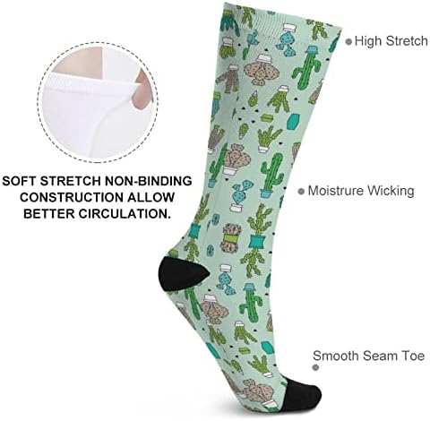 Нане кактус смешни чорапи над телетото со високи цевки со кои се совпаѓаат за жени жени