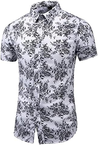 2023 Ново лето Нови маички за кратки ракави за кратки ракави плус мода обична плажа полиестерска кошула 8 лажичка