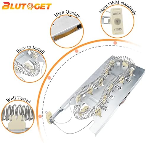3387747 PS11741416 Dryer Heating Element by Blutoget - Fit for Whirlpool Amana Ken-more Kitchen-Aid Dryer - Replaces WP3387747 W11344457 W11045584