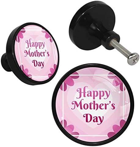 Пакет Tbouobt 4 - Копчиња за хардвер, копчиња за плакари и фиоки, рачки за фустани на фарма, Виолетова цвет на Денот на мајката