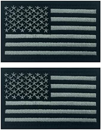 2 парчиња Американско знаме, 5mlggoods USA Patch, Патриотска тактика на воената армија на Патриотска воена армија, со кука и јамка