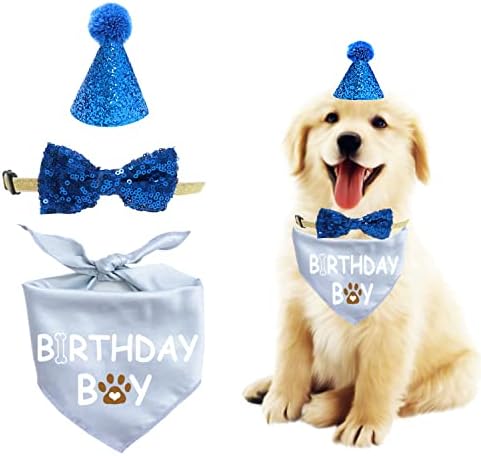 Вагаво куче роденден Бандана ， куче роденденска капа куче роденден подарок роденденска капа за кучиња кучиња лак вратоврска куче
