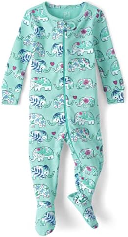 Долги ракави на детското место за девојчиња од памук памук со едно парче нозе пижами