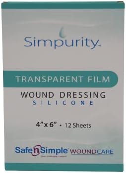 Транспарентно облекување на рани од транспарентно филмови - 4 x6 Индивидуално пакување - Силиконски медицински влошки за нега - Транспарентно