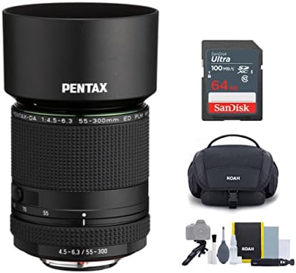 Pentax HD PENTAX-да 55-300mm f/4.5-6.3 ED PLM WR Повторно Леќа Пакет СО 64gb Ultra SDXC UHS - I Мемориска Картичка Камера Систем Гаџет Торба Со