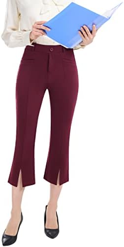 Пувер Капри панталони за жени фустани деловни обични затегнати женски фустани панталони со џебови летни култури за работа capri