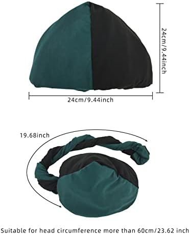 2 парчиња турбанска облека за глава за мажи гроздобер пресврт на главата за завиткување на главата за мажи се протегаат модална и сатенска турбанска