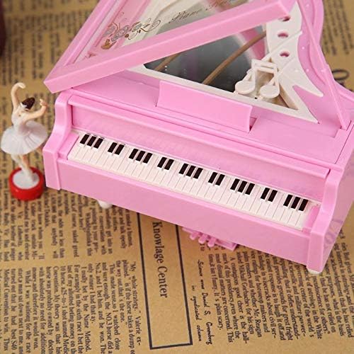 Xjjzs Романтичен класичен пијано модел танцува балерина музичка кутија со рака чудак музички кутии роденденски свадба loveубов подарок