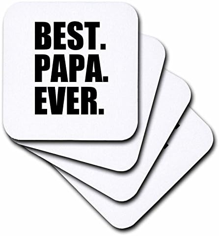 3dRose CST_151489_1 Најдобар Папа Некогаш Подароци За Татковци Татко Прекари Добро За Денот На Татковците Црн Текст Меки Подлоги, Сет