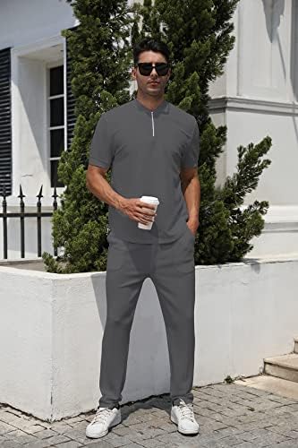 FZNHQL Модни машки тренерки 2 парчиња Обични атлетски облеки за џогирање кратки/долги ракави за патеки за мажи поставени