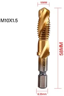 Титаниум позлатена хексадецимална мерка за завртки за завртки за шрапови на чешма со метрички битови со сложени рачни алатки, сребро M8 × 1,25