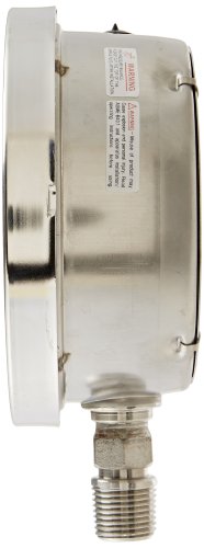PIC мерач 4501-SC-2LB 4,5 бирање, 0/15 psi опсег, 1/2 Машка големина на врската со NPT, мерач на притисок на сува процес на сува, со