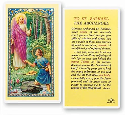 До Свети Рафаел Архангелската молитва ламинирани свети картони