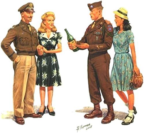 Master Box MB35014 1/35 американски воени војници и цивилни жени, V-Day, 4 парчиња, 1945 година, пластичен модел