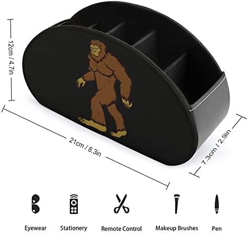 Кутија за складирање на далечински управувач Bigfoot, мултифункционална PU кожа ТВ далечинска држач за организатор на десктоп кутија со