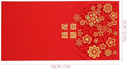 Нуобести Црвена Чанта 10 парчиња Кинески Црвени Пакети Новогодишен Пролетен Фестивал Црвен Плик Традиционален Свадбен Црвен Џеб Торби
