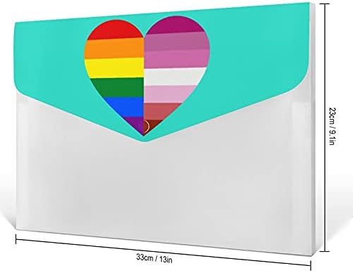 Лгбт Трансродово Знаме На Гордоста Печатено Срце Проширување На Папките Со Датотеки Папка Со Документи За Хармоника Организатор Декоративен За
