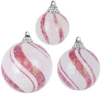 Бонбони трска замрзнати украси на топки Божиќни украси за дрво 12 брои