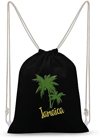 Палма Јамајка платно платно ранец за рак на рачен пакет, случајна пакет за дневен пакет за спортска јога за патувања на плажа 35х50см