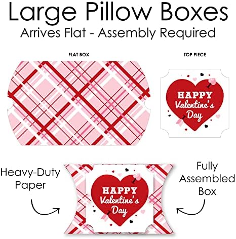 Голема точка на разговори за среќа срца - Поволни кутии за подароци - Денот на вineубените, големи кутии за перници - сет од 12