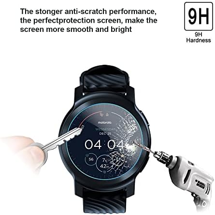 Mihence компатибилен за Motorola Moto Watch 100 заштитник на екранот, 9H Anticratch Premium Real Tempered Glass Protecter SmartWatch Smartwatch