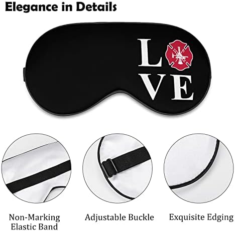 Loveубов пожарникарска маска за спиење со прилагодлива лента меко око затемнување за слепите за слепите за патување за патување