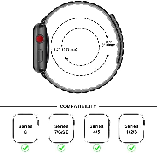 Anlinser Магнетни Ленти Компатибилни со Apple Watch Band 45mm 44mm 42mm 41mm 40mm 38mm, Жени Мажи Реверзибилна Лента Со Двојна Страна за Iwatch Серија 8/7/6/5/4/3/2/1/SE