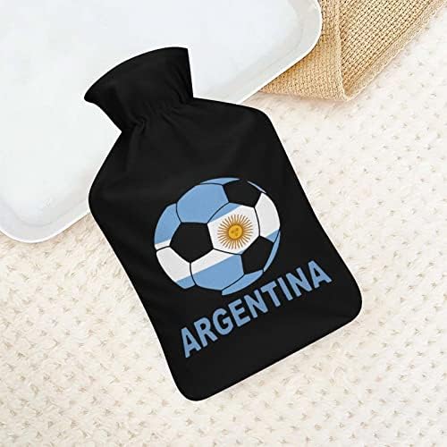Аргентина фудбалски фудбал 1000 мл гума шише со топла вода со кадифен капак топла торба за вбризгување ладна заштита преносен