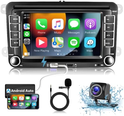 Андроид 11.0 ЗА VW Jetta Seat Passat Tiguan CC Голф Skoda Двоен Din Автомобил Стерео Со Apple Carplay/Android Auto 7 HD Touchscreen Headunit