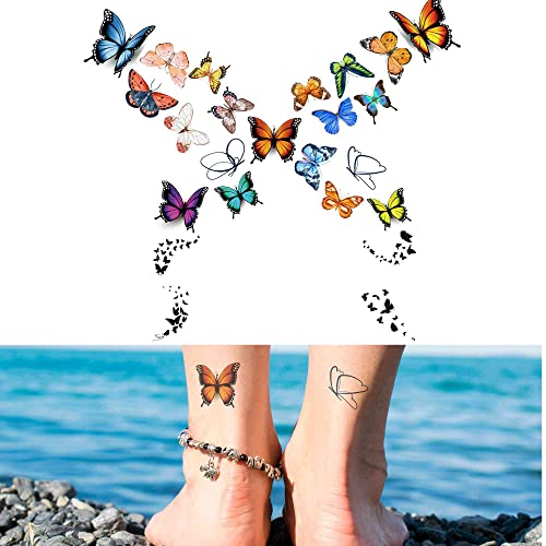 Допетоважа 30 листови Привремени Тетоважи Пеперутки Лажни Налепници Тетоважа За Жени Возрасни