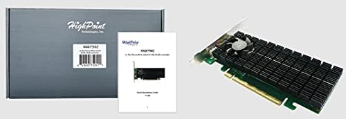 HighPoint 2-Port M.2 SSD7502 PCIE GEN3/GEN4 NVME Bootable RAID контролер за Windows & Linux системи