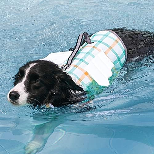 Доживотна јакна за кучиња со влошки на главата, домашни елементи за домашно милениче за пливање со рачка за спасување, флотациони кучиња