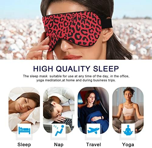 Unisex Sleep Mask Eye Eye Mask црвено-леопард-шпастер ноќ за спиење маска удобно покритие за сенка на очите