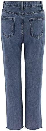 Lariau со високи половини фармерки за жени директно тенок везен стил на Jungfrau плус големина панталони панталони панталони панталони