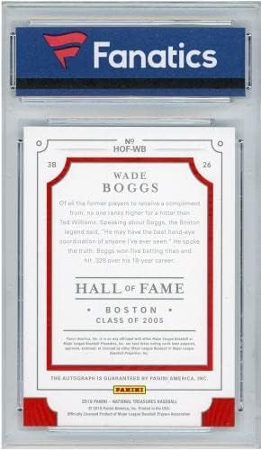 Вејд Богс Бостон Ред Сокс Автограм 2019 Панини Националната Сала На Славните Богатства Hofwb Картичка-Ограничено Издание 6 на 10-Бејзбол