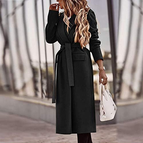 Prdecexlu Зимски кардиган женски долг долг ракав класичен одмор удобност палто обвивка за истегнување цврста боја лаптол дебела