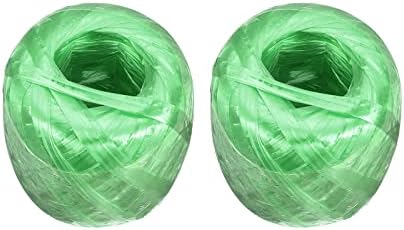 Rebower Polyester најлон јаже [за пакување во пакување на домаќинства DIY] -150m / 492ft / 2roll Пластика, зелена