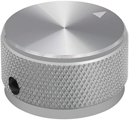 MXUTEUK Сребрена алуминиумска легура Потенциометар Поентиометар Контрола на копчето за контрола на копчето Аудио Електрична гитара бас