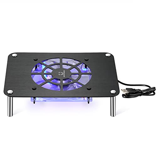 Вентилатор за ладење Monsterbox, 220мм алуминиум USB напојуван вентилатор со LED светло, совршен за ТВ -кутија, модем, рутер,