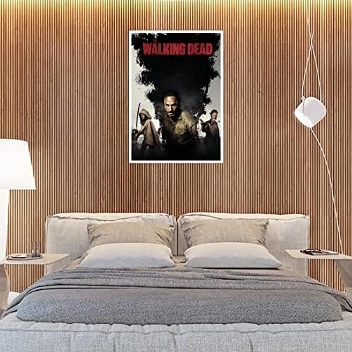 Venhub The Walking Dead wallид хорор трилер за платно печати зомби постер за украси за домашни канцеларии во кино украси Неискрени