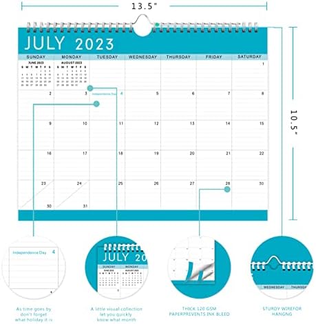 Календар на деловен wallид од јули 2023 година - декември 2024 година солзи месечен календар 18 месечен академски wallид планер 2023-2024
