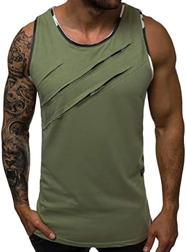 Менсифу-ГЈ Менс искинат резервоар за мускули на врвот на боди-билдинг за боди-билдинг, маица за вежбање Фитнес тренинг лесен атлетски
