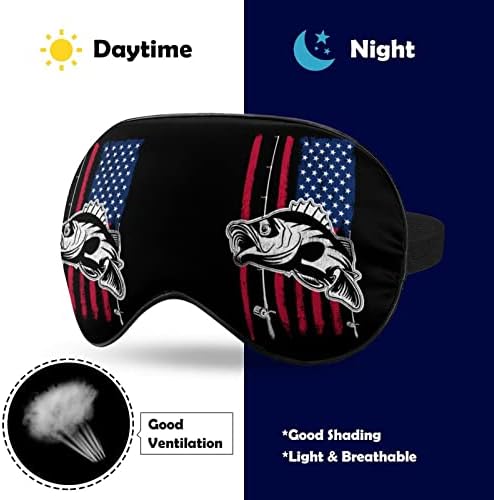 Басфинг Американско знаме за спиење маска мека маска за очи за очи со прилагодлива лента за мажи жени