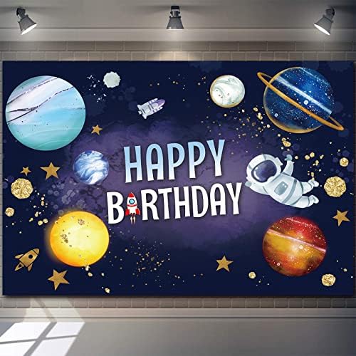 7x5ft простор за позадина за момчиња надворешен простор тема среќен роденден за позадина банер галакси астронаут роденденска забава украси момче