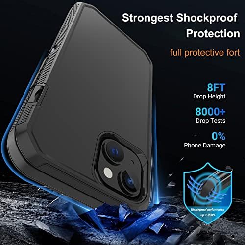 Annymall За Iphone 14 Плус Случај со 2 Екран Заштитник, Тешки Пад Заштита Shockproof Солиден 3-Слој Воена Цврста Издржлив Заштитен Капак