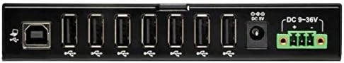Трип Лајт 7-Порт Солиден Индустриски USB 2.0 Hi-Speed Центар w 15kv ESD Имунитет И метална кутија, Монтажни, Црни
