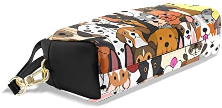 Алаза симпатична молив кутија симпатична doodle кучиња печати животно пенкало, организатор Пу кожа, коместична торба за шминка, сочинуваат