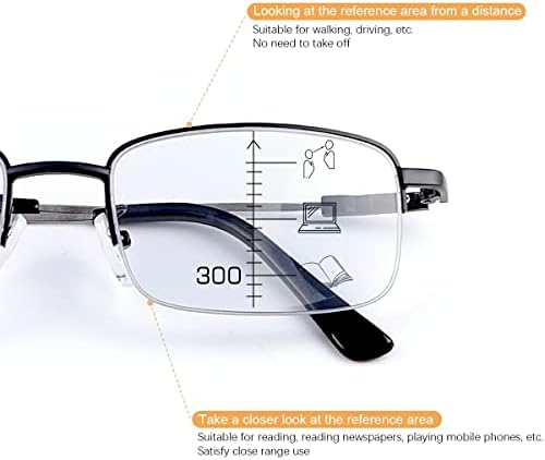 Yimi Прогресивно фотохромно мултифокус очила за читање uv400 очила за сонце, сино светло блокирање на компјутерски читатели за мажи жени