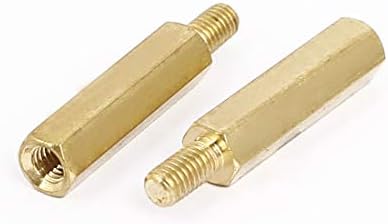 Aexit M3 машки нокти, завртки и сврзувачки елементи на женски конец Изолиран месинг за месинг хексагонален растојание 18+6mm орев
